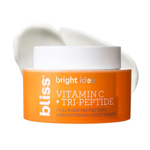 Bliss Vitamin C + Tri-Peptide Brightening Moisturizer | Squalane & Hydration Boosters | Anti-Aging Face Cream for Collagen and Elasticity | Clean Vegan & Cruelty Free 1.7 fl oz