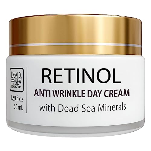 Dead Sea Collection Day Cream for Face with 2% Retinol, Dead Sea Minerals, and Vitamin E Anti Aging Nourishing Skin Care Moisturizer to Reduce Wrinkles (1.69 fl. oz)