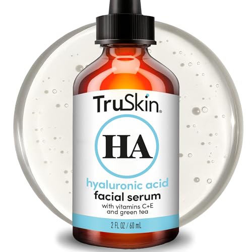 TruSkin Hyaluronic Acid Serum for Face - 7 Ultra-Hydrating Ingredients - Moisturizing & Plumping Facial Serum for Smooth, Healthy-Looking Skin, 2 Fl Oz