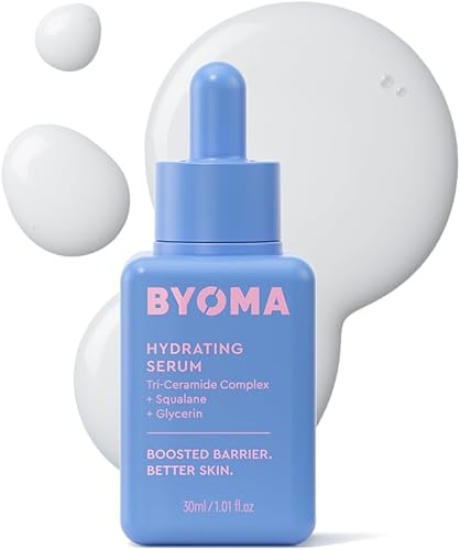 BYOMA Hydrating Serum - Moisturizing Facial Serum with Squalane, Glyce — Our hands-on testing setup for augustinus bader vs tatcha