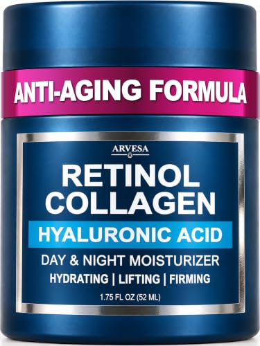 Retinol Cream for Face - Anti-Aging Moisturizer Wrinkle Cream with Collagen