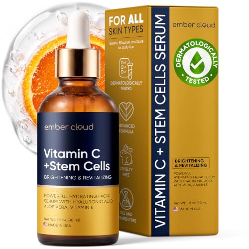 Ember Cloud Vitamin C Serum for Face with Stem Cells & Hyaluronic Acid 1 Oz