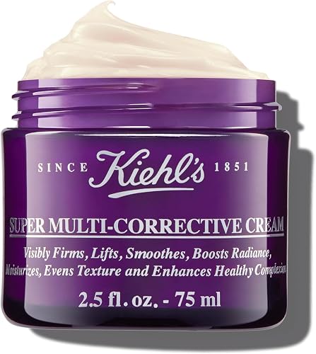 Kiehl's Super Multi-Corrective Cream, Anti-Aging Wrinkle Reducing Face and Neck Cream, Evens Skin Tone, Smooths Skin Texture, Fast-Absorbing and Lightweight, For All Skin Types, Paraben-free