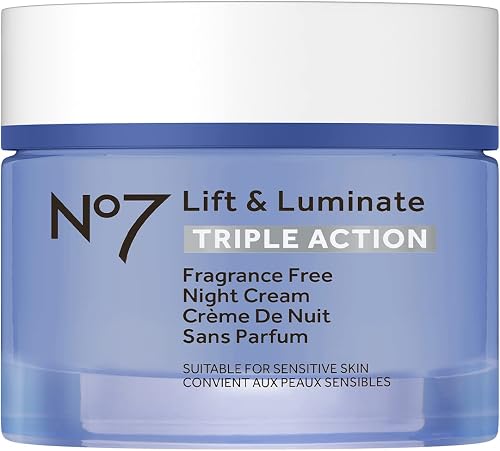 No7 Lift and Luminate Triple Action Fragrance-Free Night Cream – Anti- — Size, capacity and configuration compared