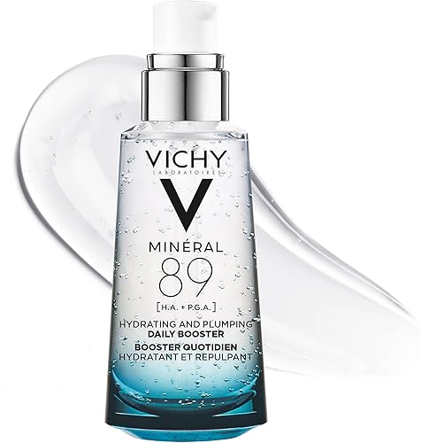 Vichy Mineral 89 Booster, Pure Hyaluronic Acid Serum for Face with Polyglutamic Acid for Skin Barrier Repair, Plumps & Hydrates, Lightweight Hydrating Serum, Oil-Free, Non-Sticky