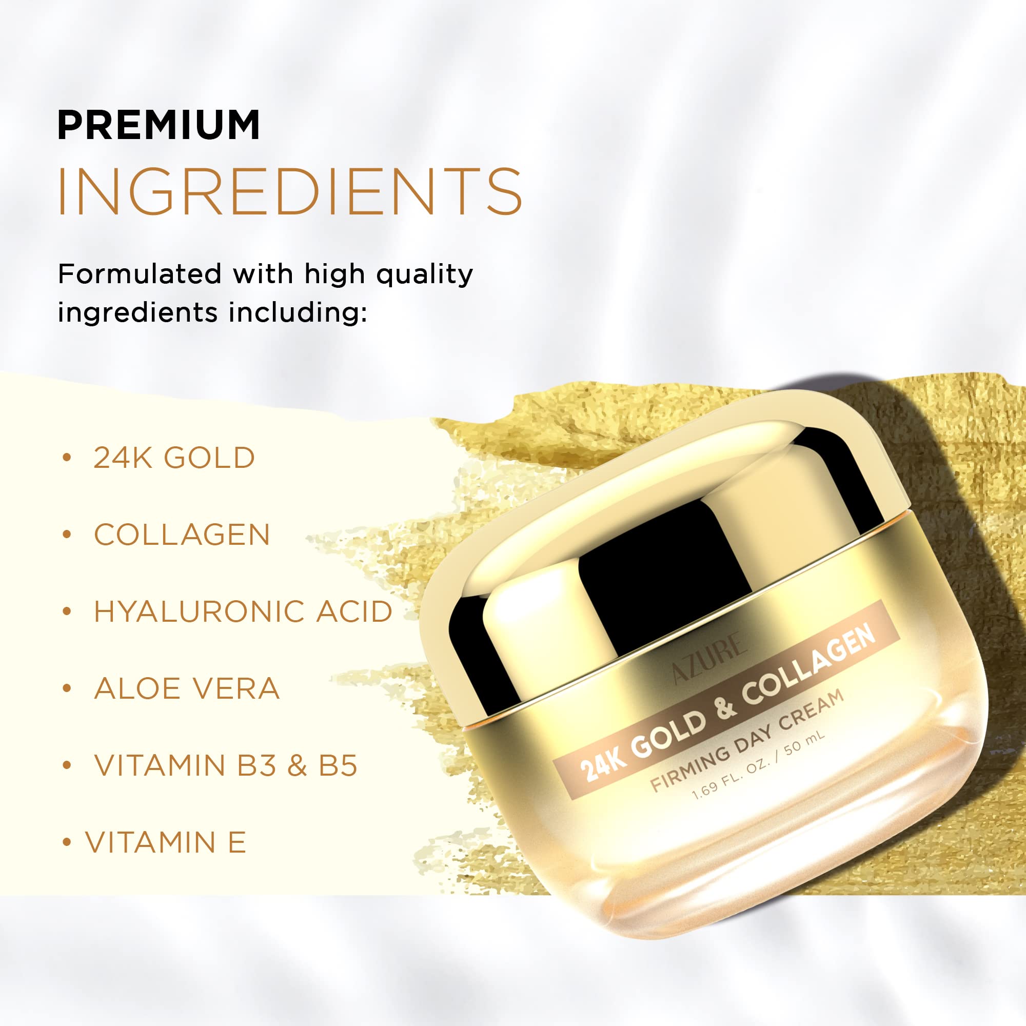 Azure Cosmetics Collagen Face Moisturizer with 24K Gold - Dermatologis — Build quality and design details up close